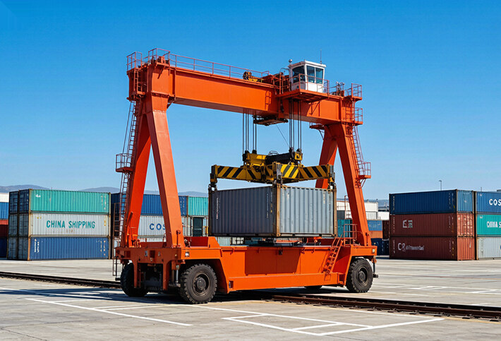Upper Rotating Rail-Mounted Container Gantry Crane