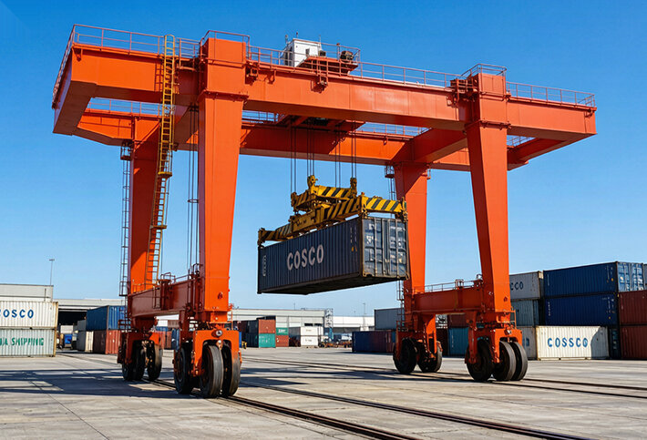 Upper Rotating Rail-Mounted Container Gantry Crane