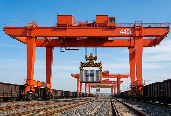 Upper Rotating Rail-Mounted Container Gantry Crane